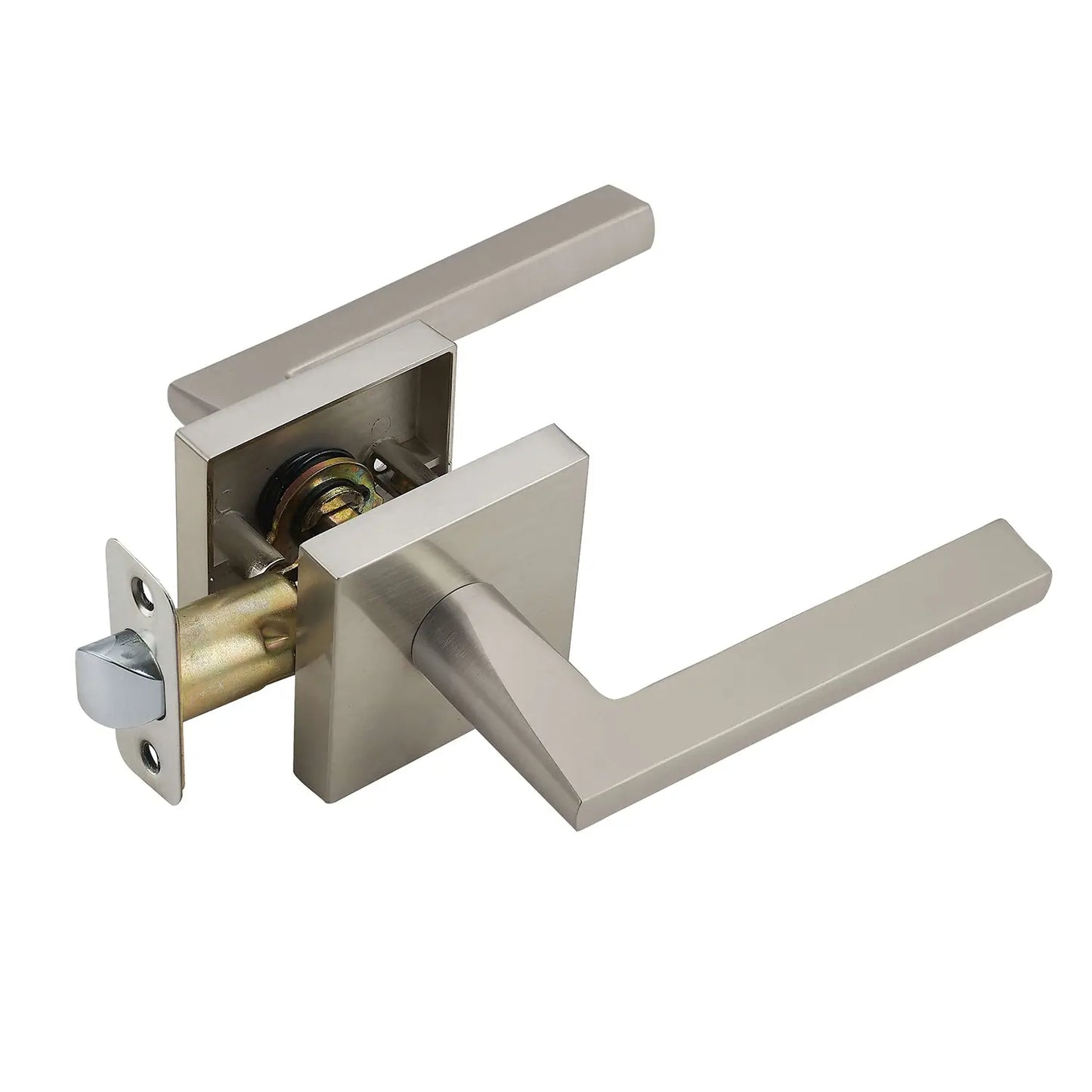 Satin nickel heavy duty lock