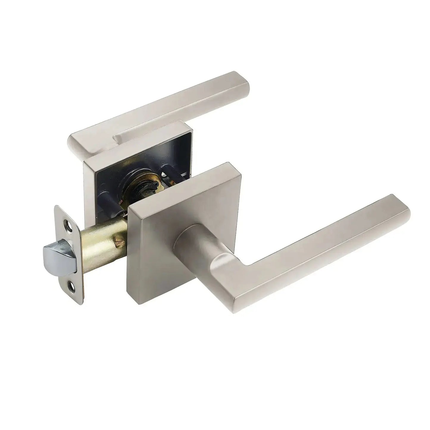 Satin nickel heavy duty lock