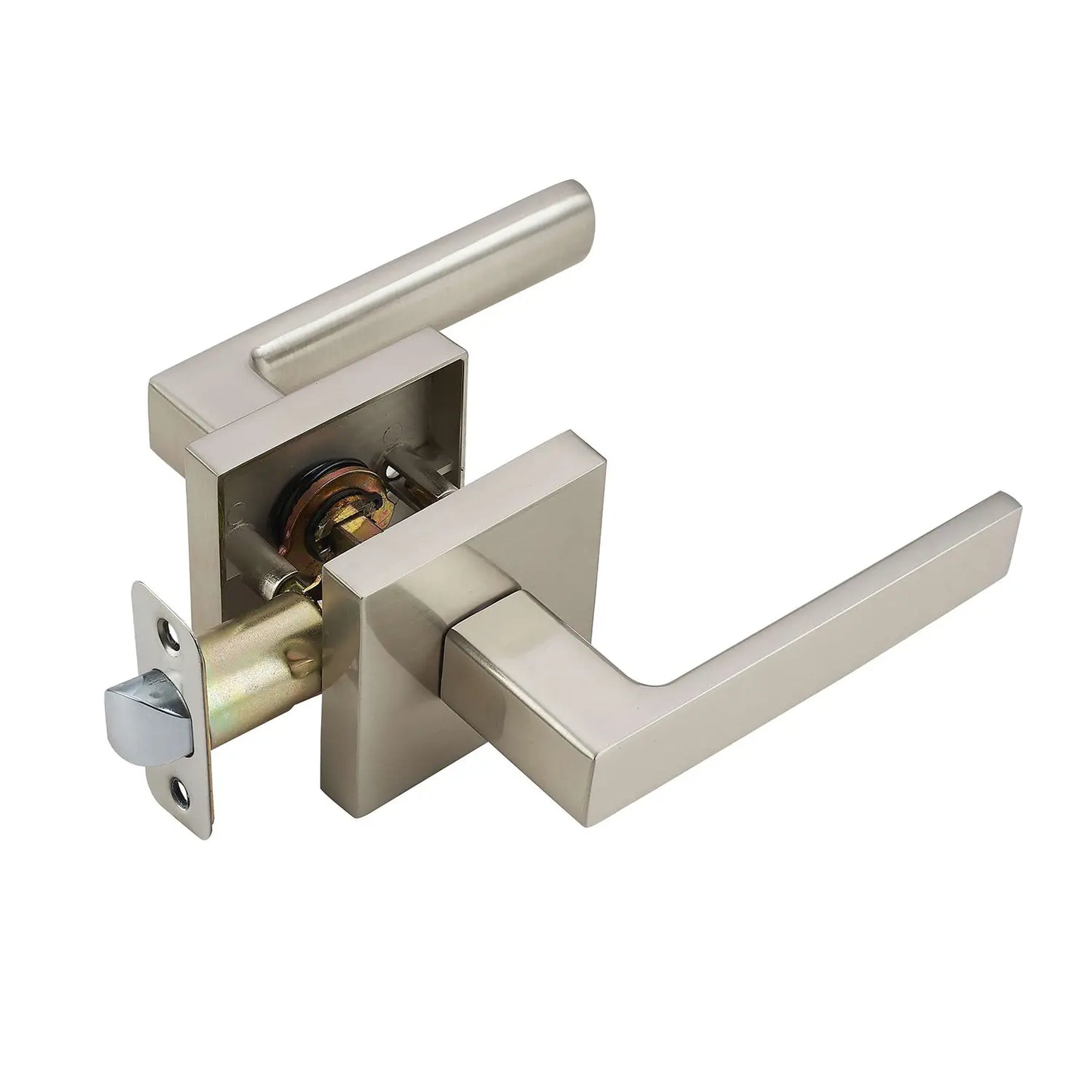 Satin nickel heavy duty lock