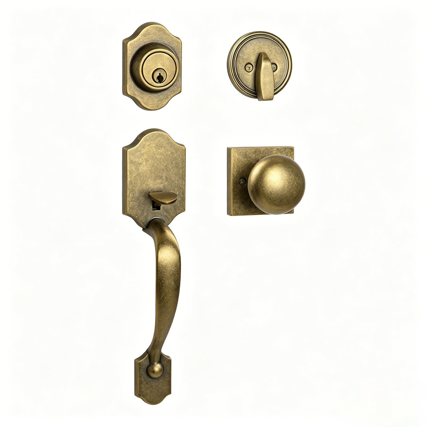 Vintage bronze door knob set