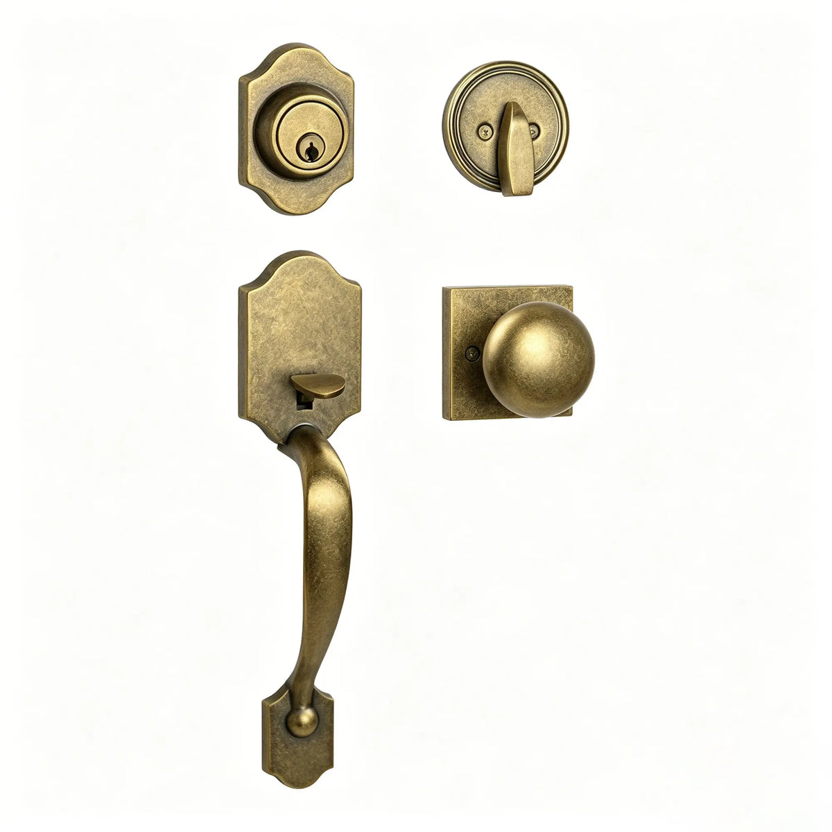 Vintage bronze door knob set