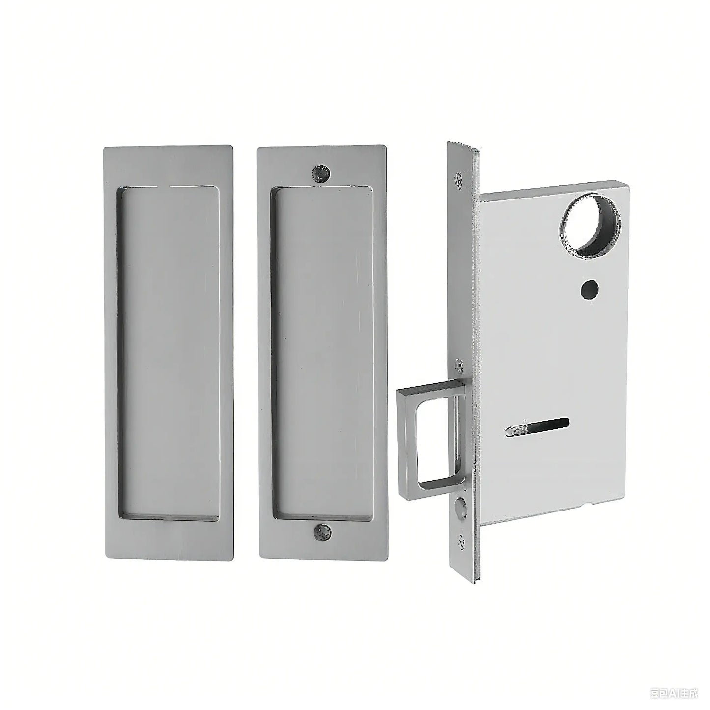 1801 - Rectangular Pocket Door Lock Kit with Satin Brass zhongshan sunshine hardware Co., Ltd