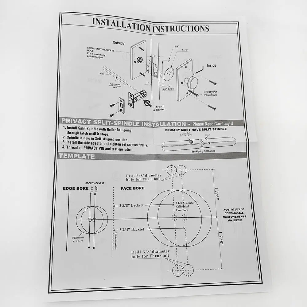 door handle instructions