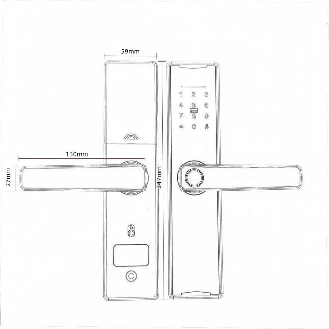 smart door lock size