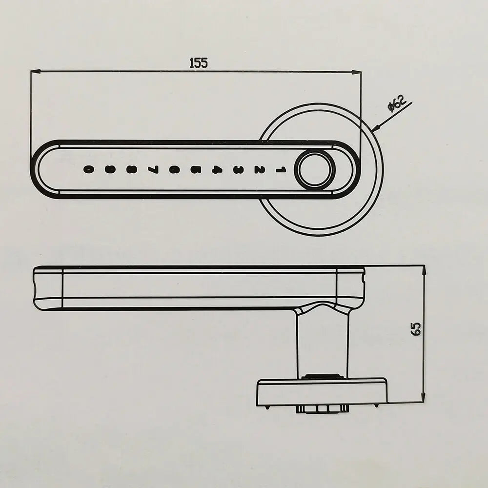 fingerprint smart door lock size