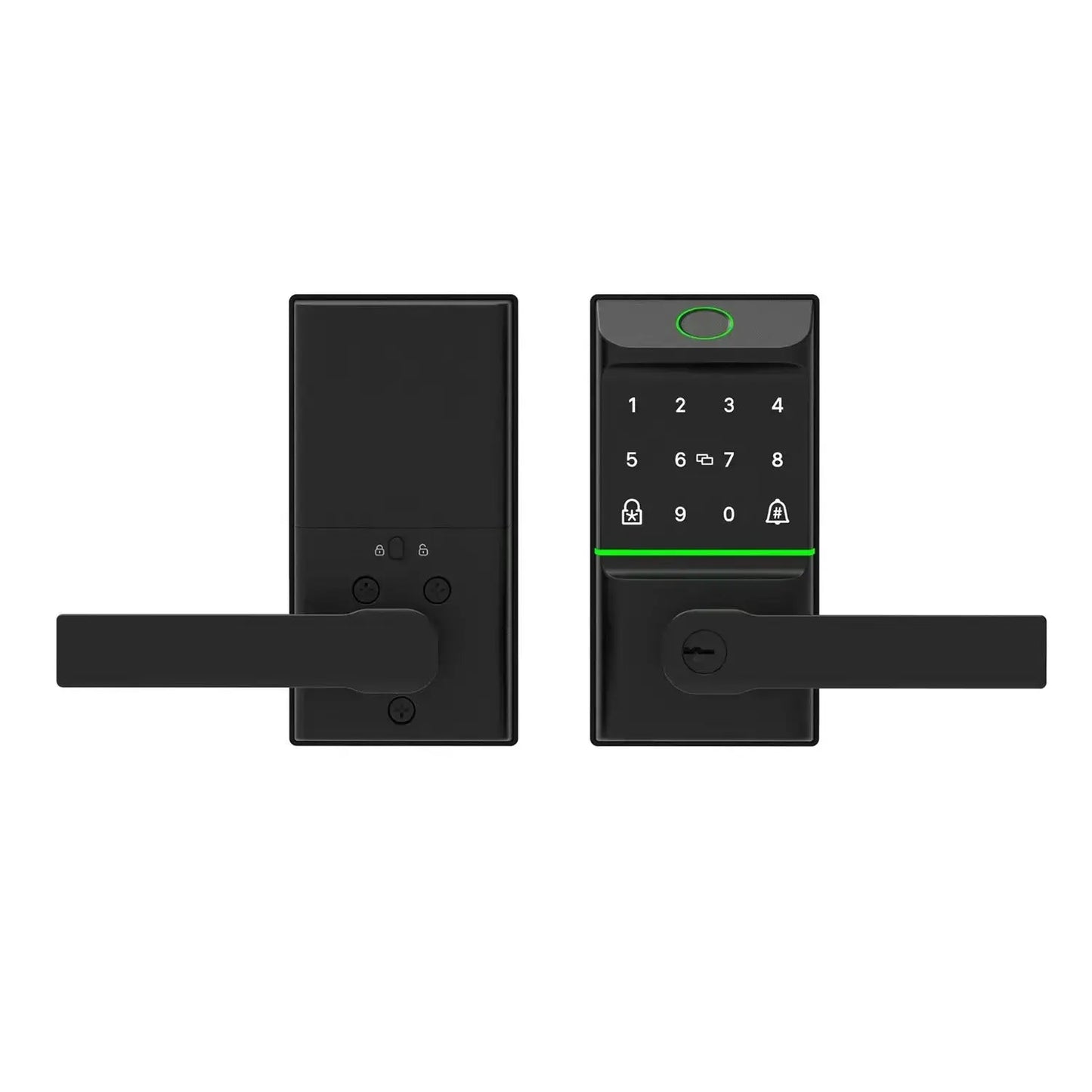 Matte black smart door locks
