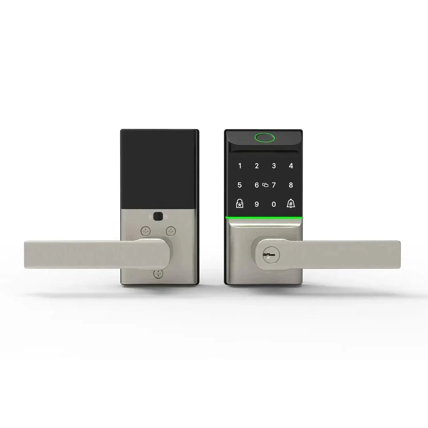 Satin nickel smart door locks