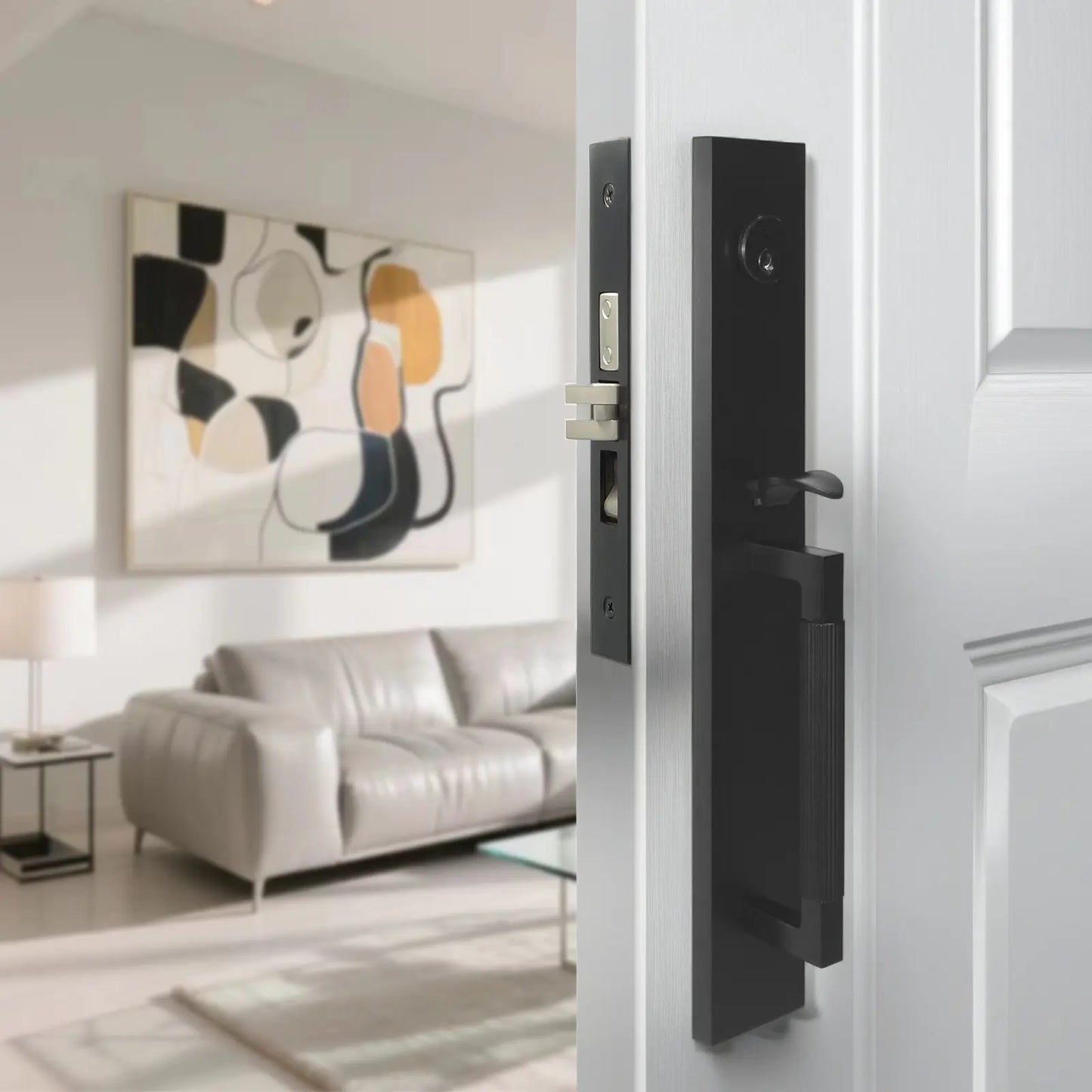 Straight knurled entry door handleset install on doors