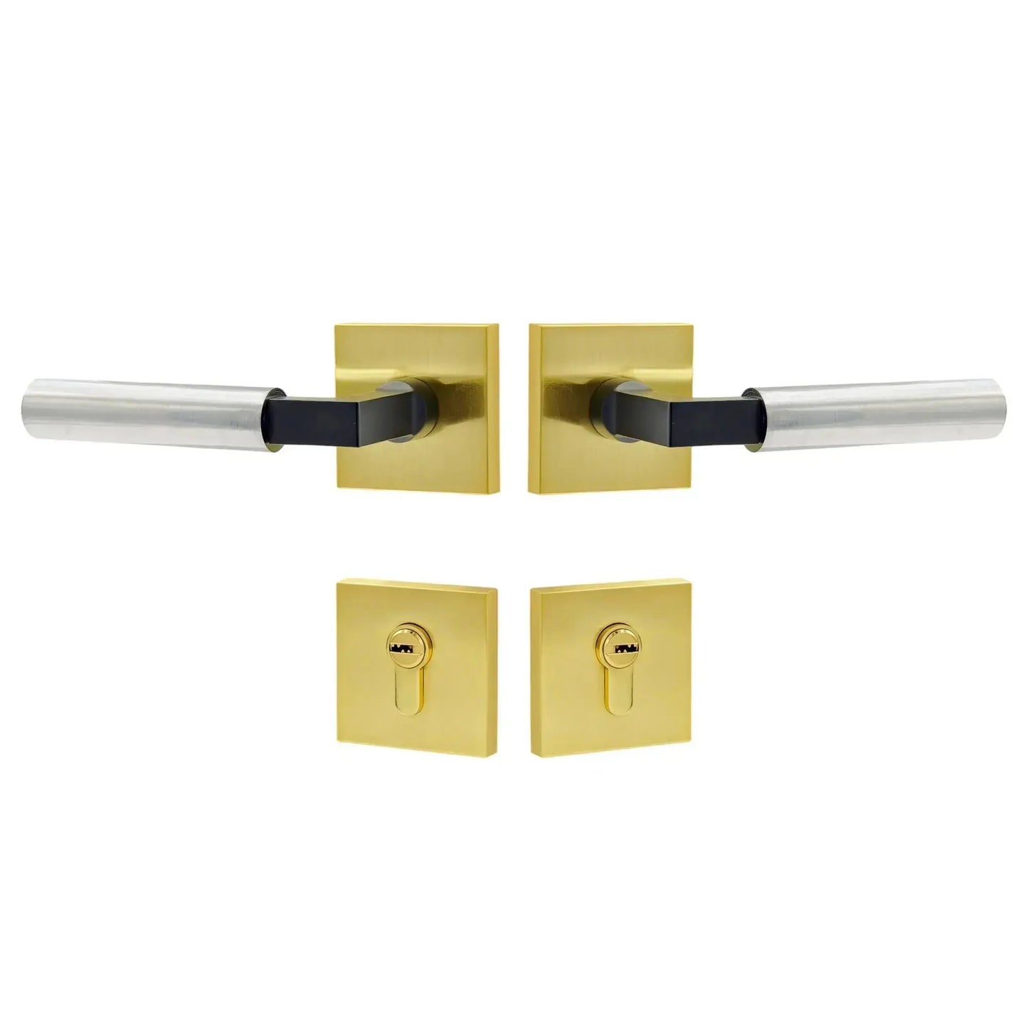 satin nickel door handle set