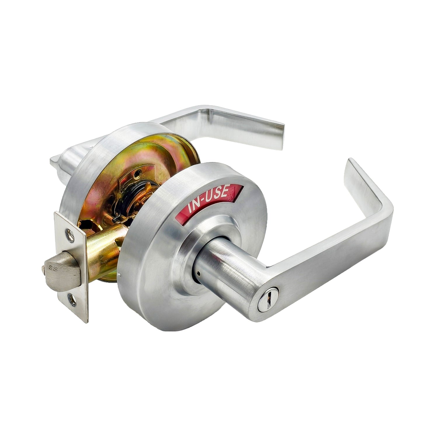 satin chrome vacancy indicator commercial lock