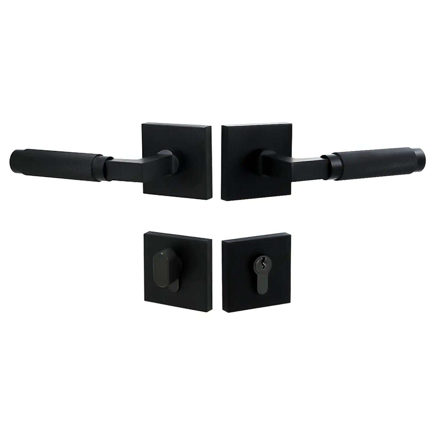 5112 - BL - Rose Door Handle Set