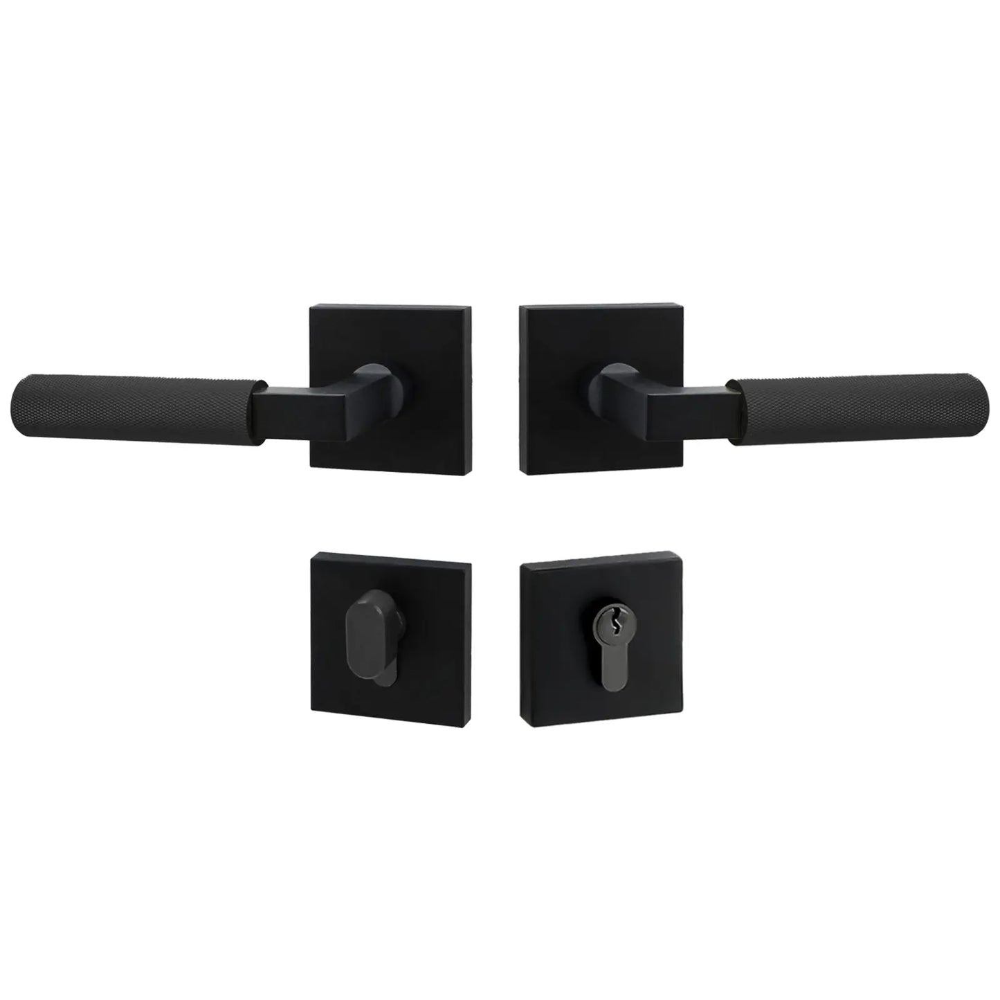5116 - BL - Rose Door Handle Set