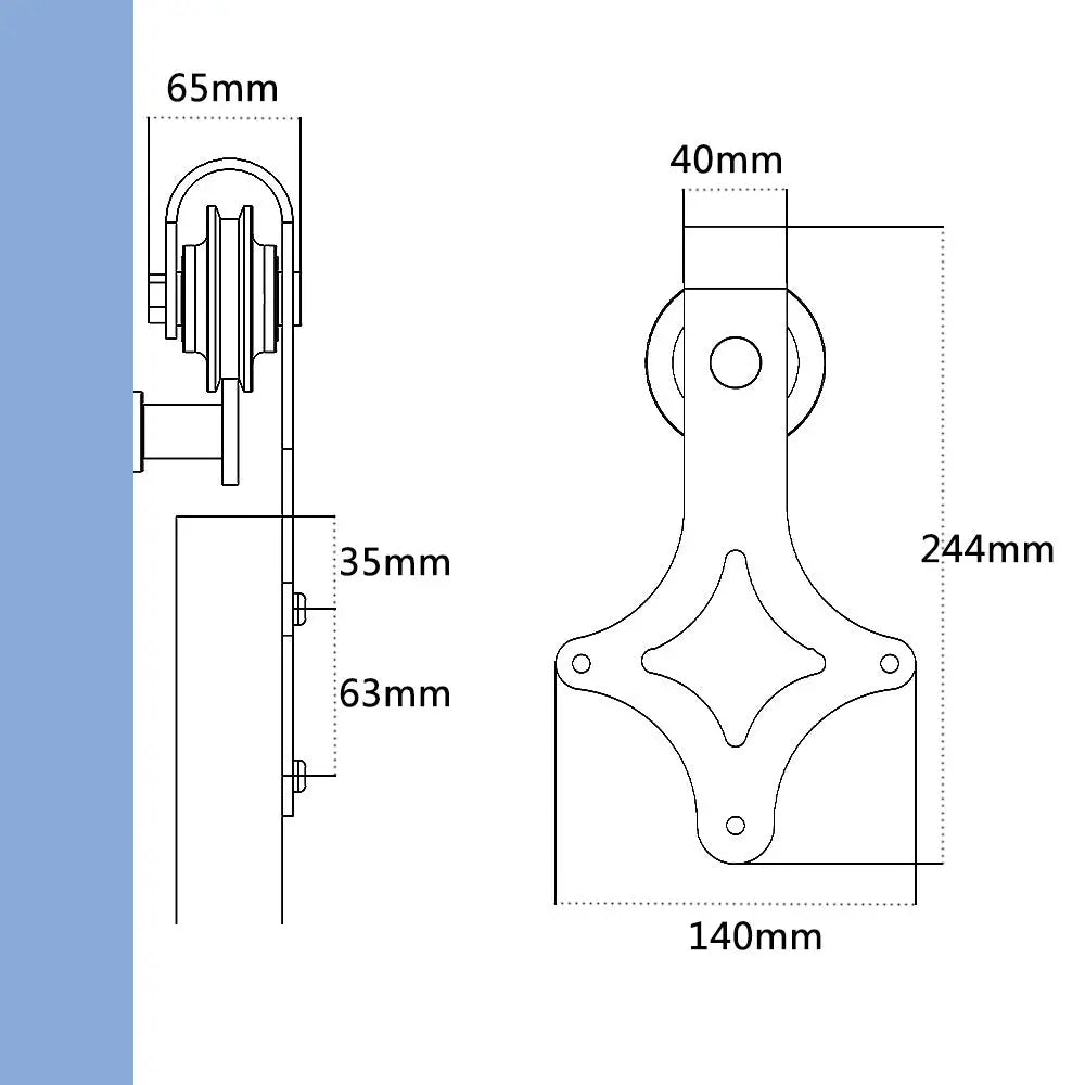 T034-Rhombus Shaped Barn Door Hardware Kit usage method