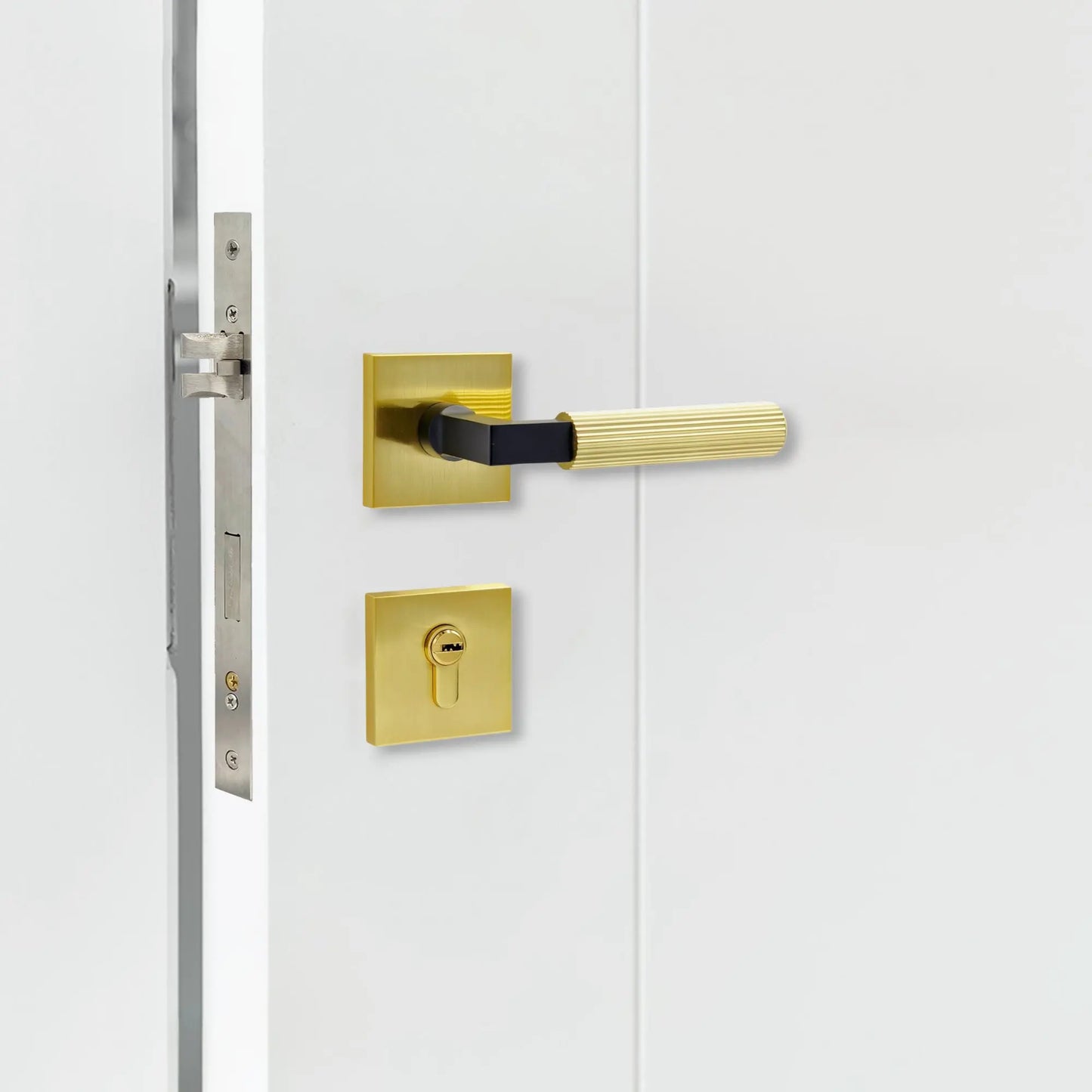 door handle set installation effect