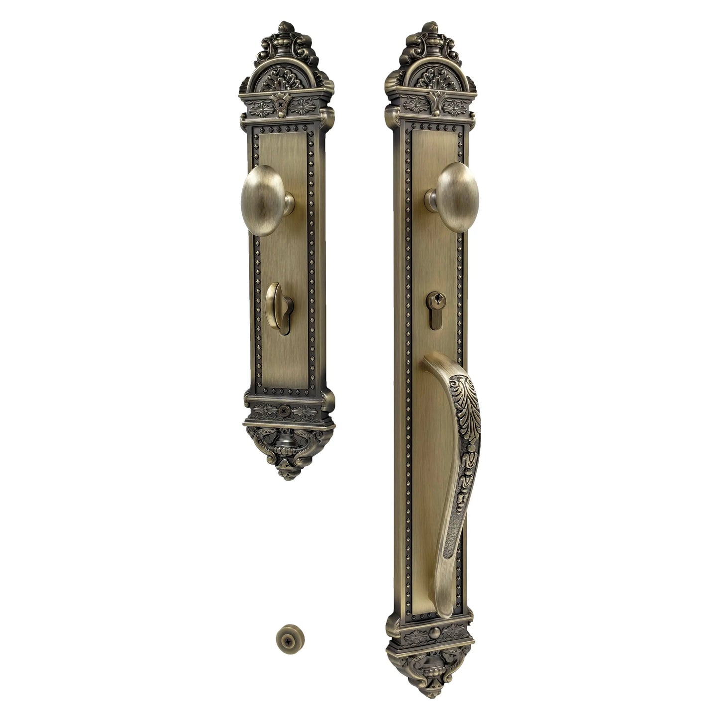 antique brass door handleset