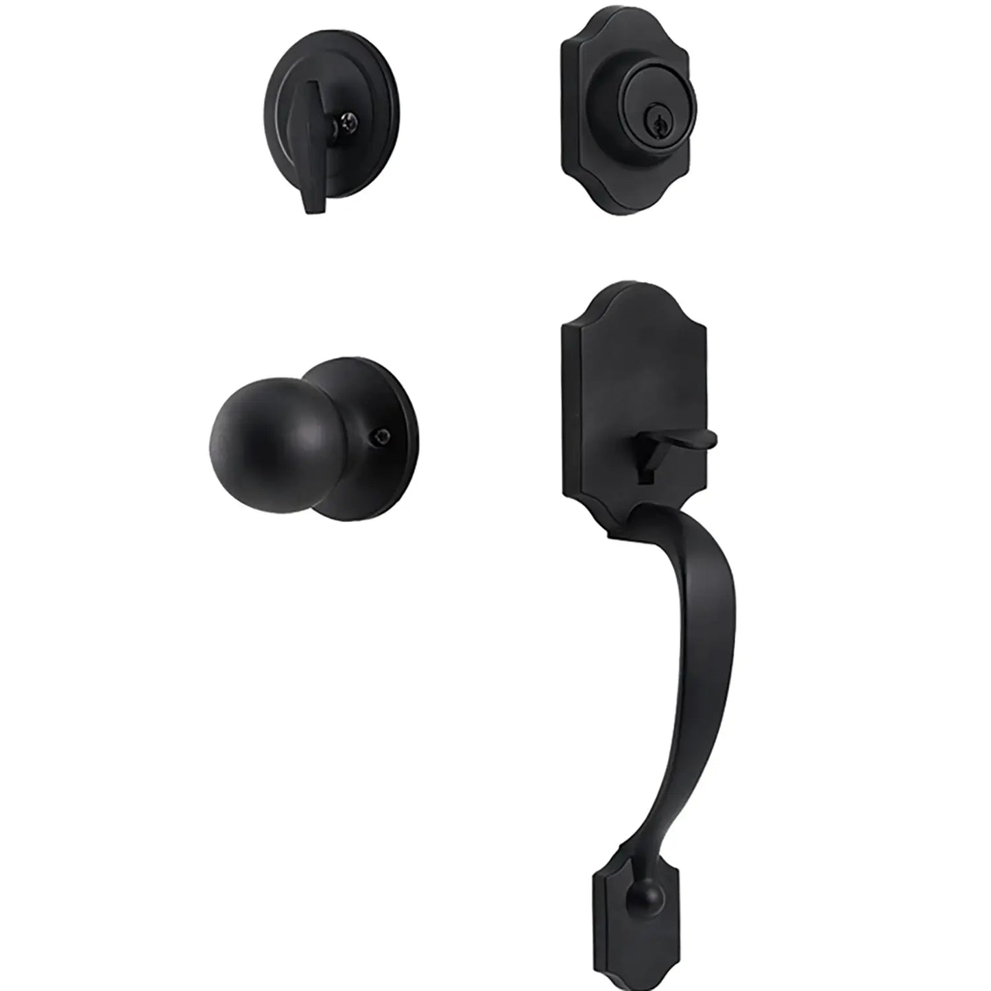 Black separate Locking Plate Ball Lock Handle Design Entry Door Lock Cover
