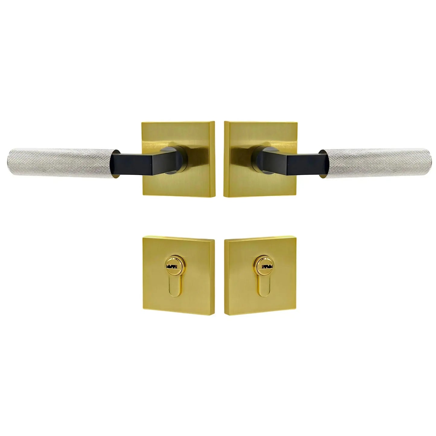 full knurled door handle set