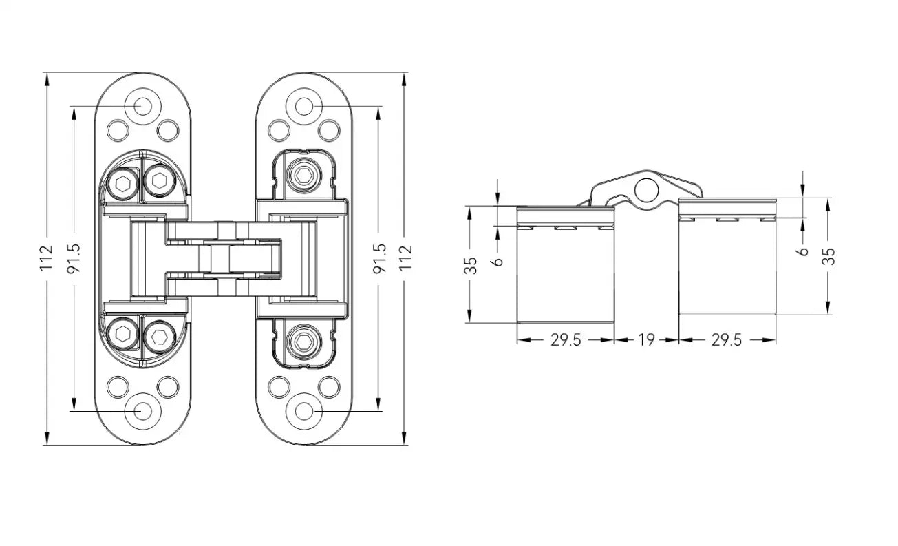 GH110 concealed hinge parameter