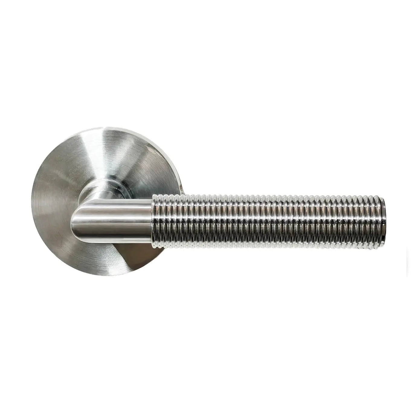 Orbicular Rosette with Parallel Circular Ring Door Lever Handle in Satin Nickel Picture