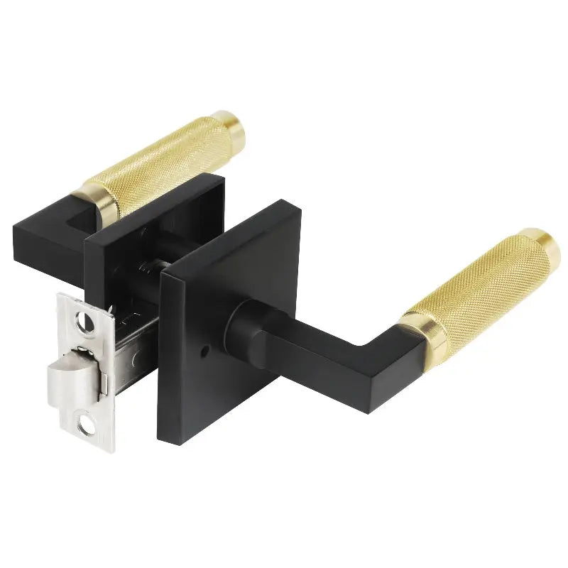 two-tone square plate door lock