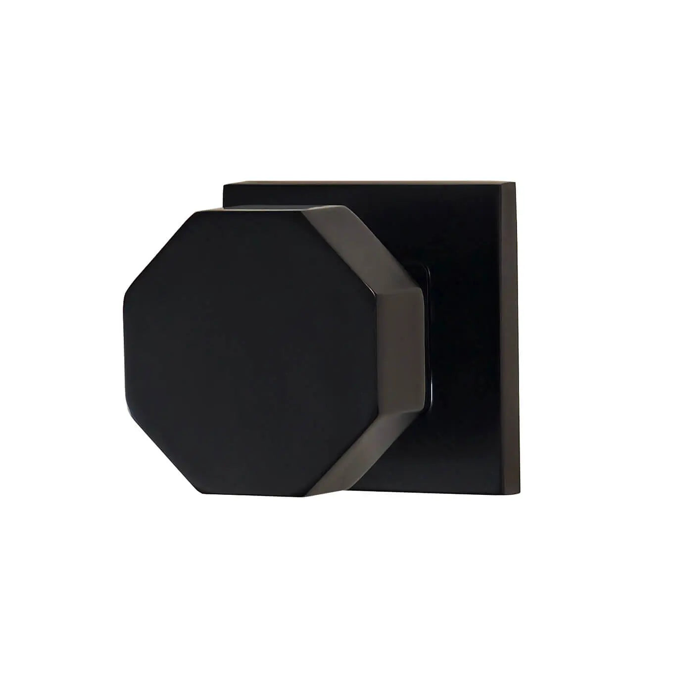 Quadrato Rosette with Octagonal Pillar Knob in Matte Black Picture