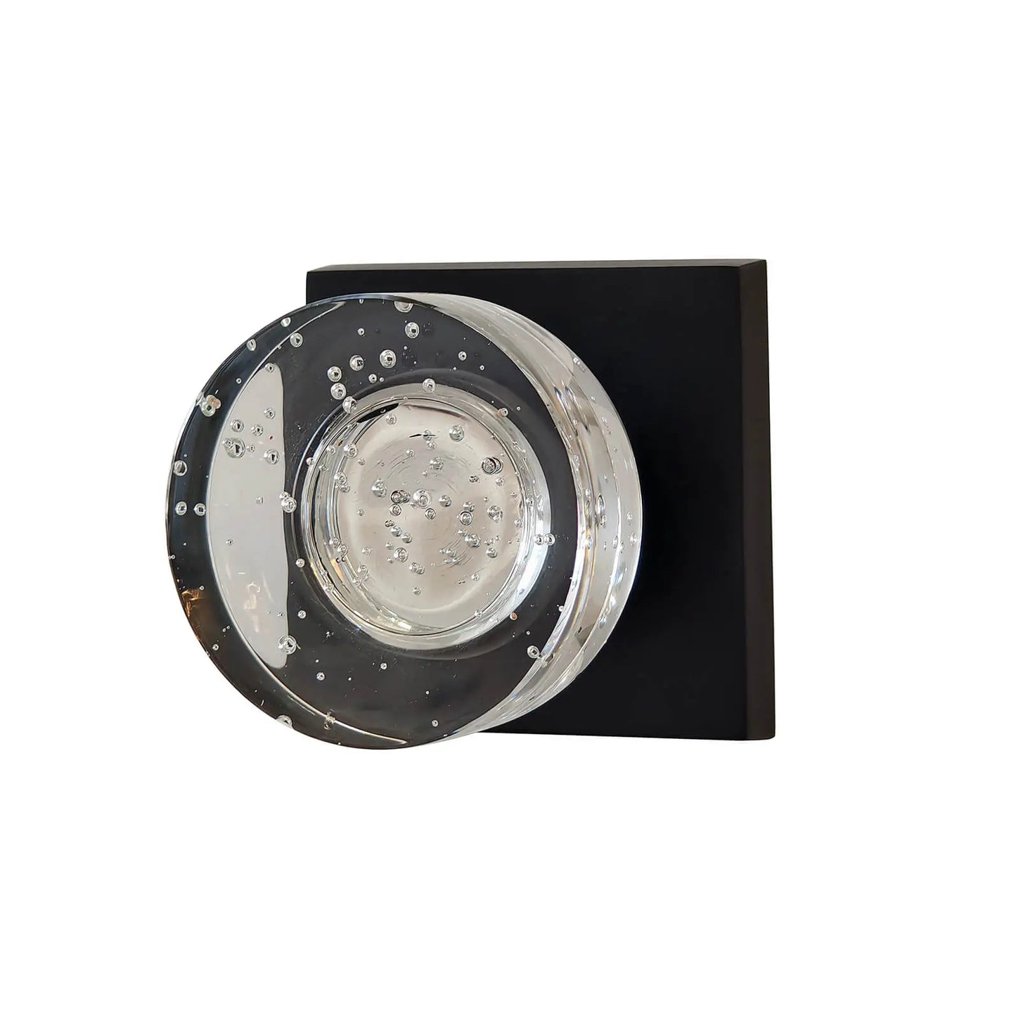 Quadrato Rosette with Round Bubble Crystal Knob in Matte Black Picture