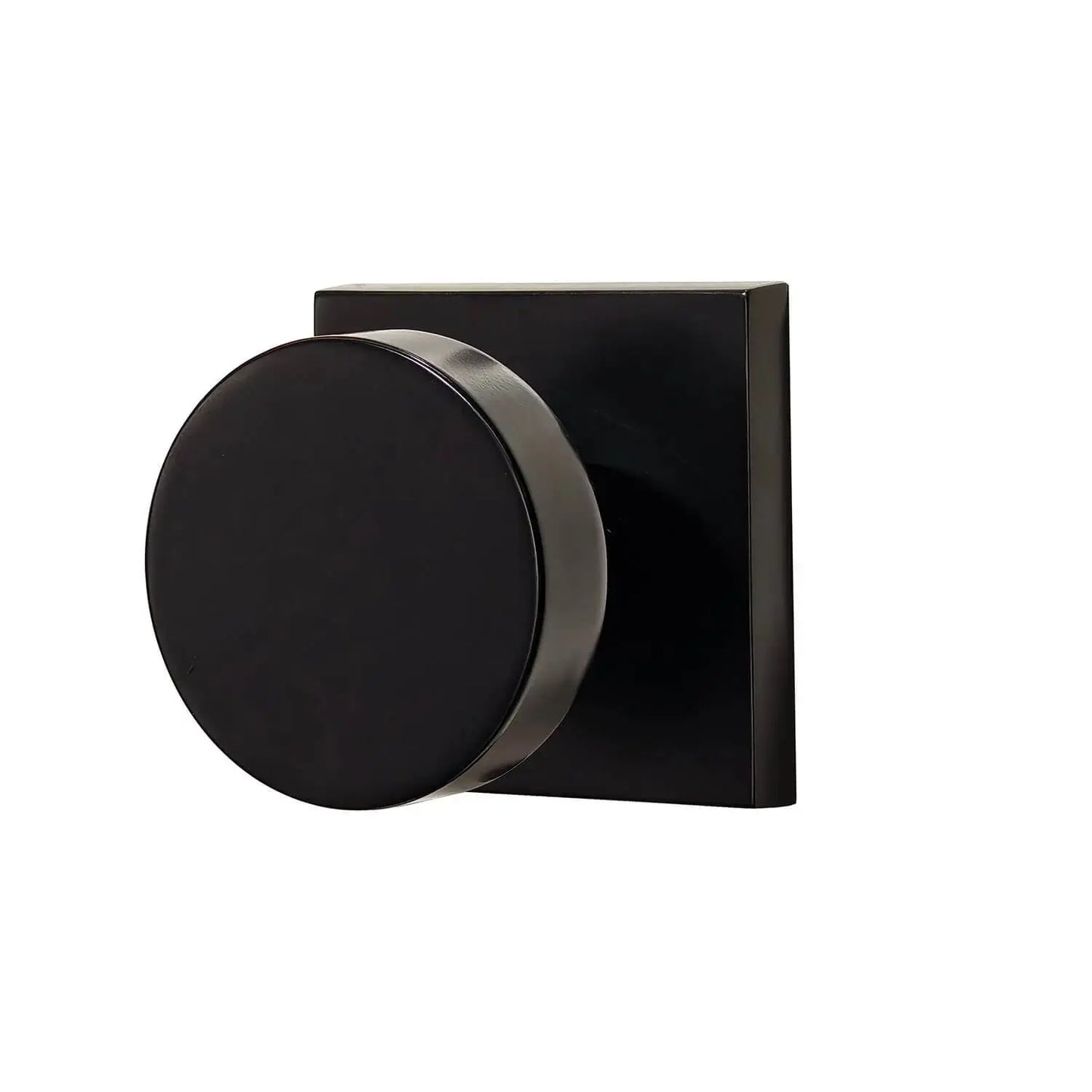 Quadrato Rosette with Round Smooth Knob in Matte Black Picture