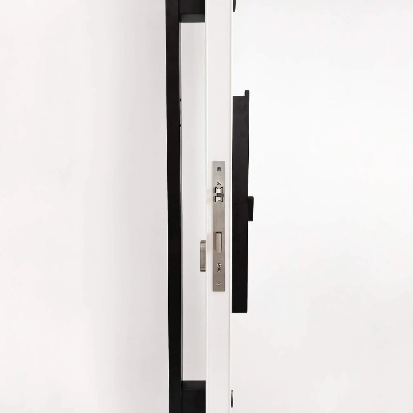 Stainless Steel Smart Door Handle Pull Side Installation Picture