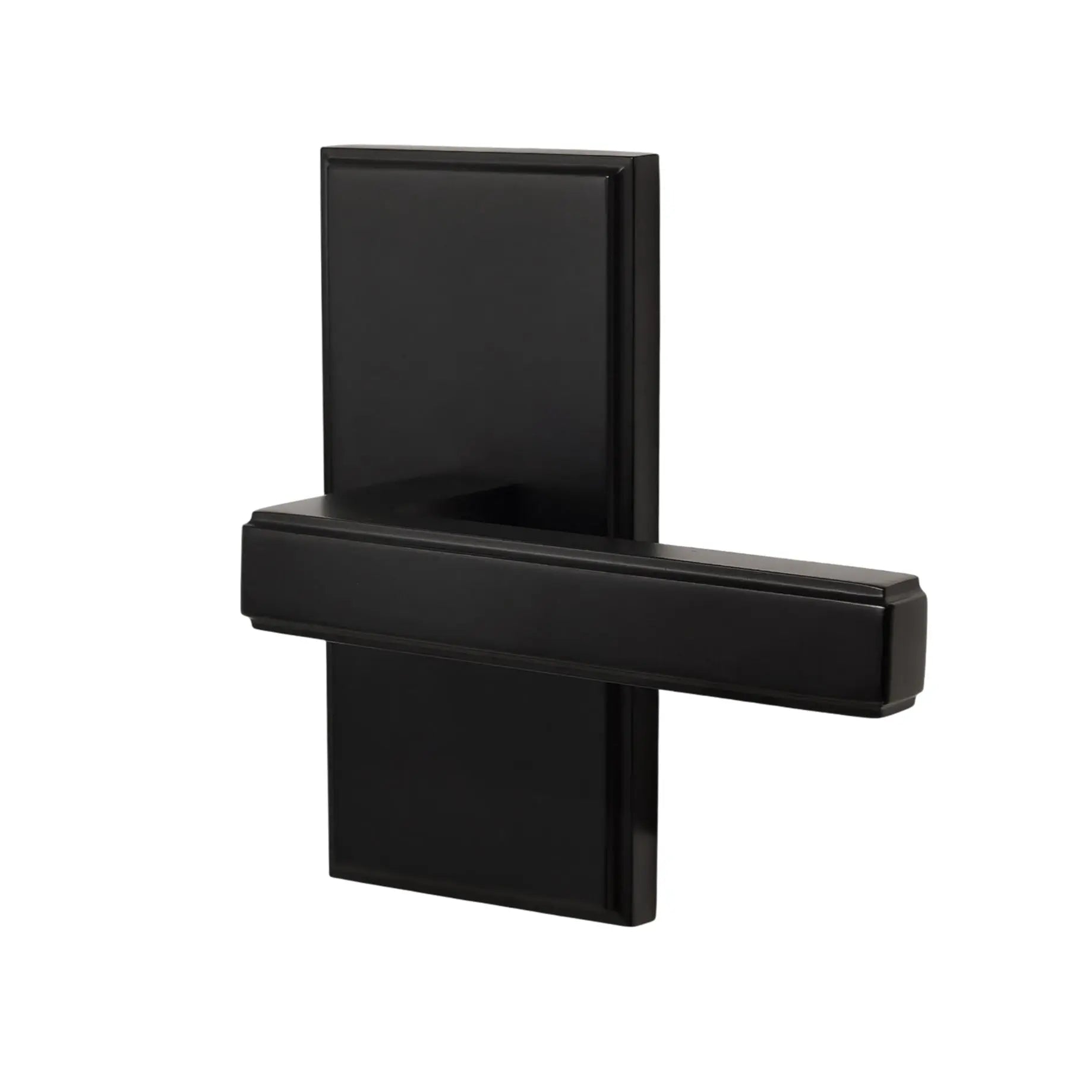 Oblong Rosette with Square Smooth Design Door Handle in Matte Black zhongshan sunshine hardware Co., Ltd