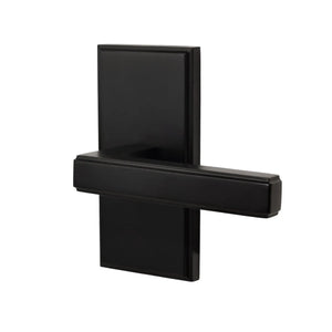 Oblong Rosette with Square Smooth Design Door Handle in Matte Black zhongshan sunshine hardware Co., Ltd