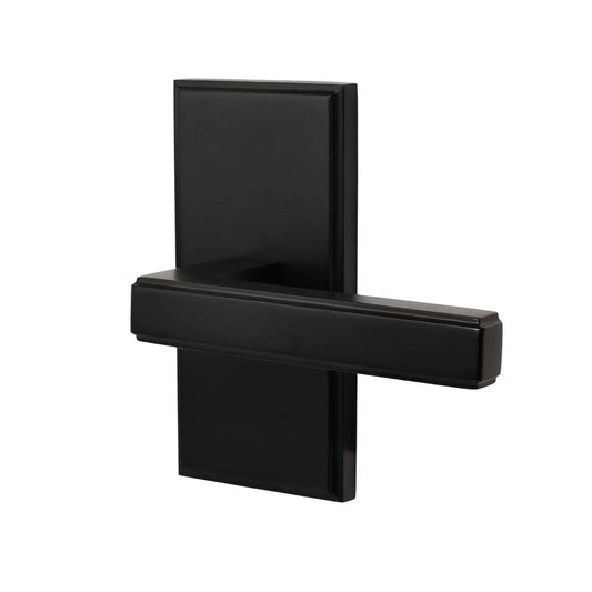 Oblong Rosette with Square Smooth Design Door Handle in Matte Black zhongshan sunshine hardware Co., Ltd