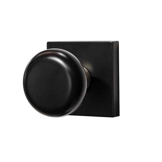 Quadrato Rosette with Round Arc Smooth Door Knob in Matte Black zhongshan sunshine hardware Co., Ltd