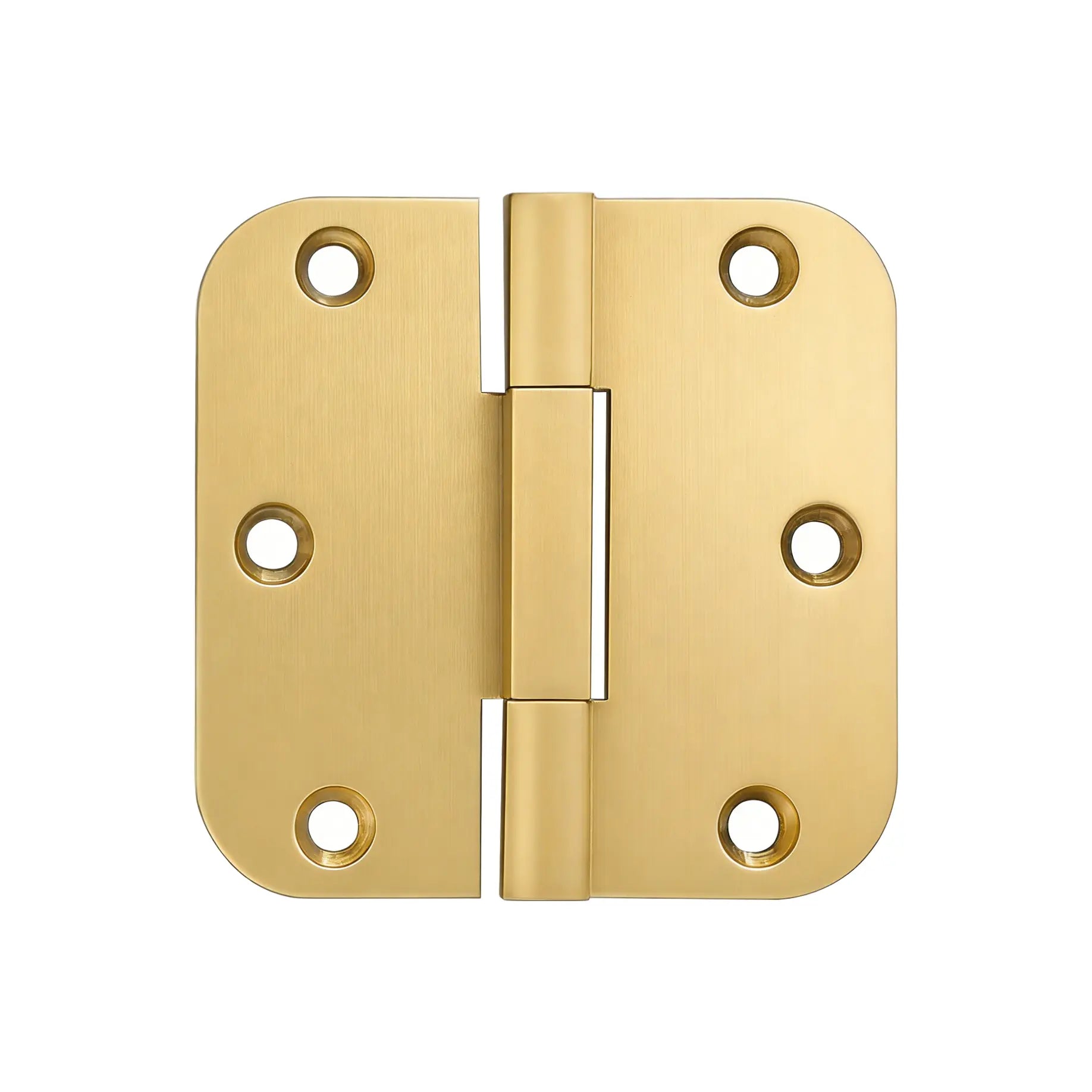 Satin Brass 3.5in*3.5in Square Bearing Brass Hinges -Round Corner zhongshan sunshine hardware Co., Ltd