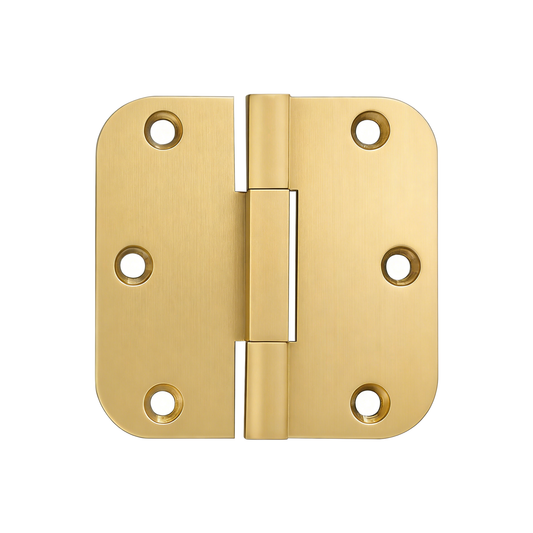 Satin Brass 3.5in*3.5in Square Bearing Brass Hinges -Round Corner zhongshan sunshine hardware Co., Ltd