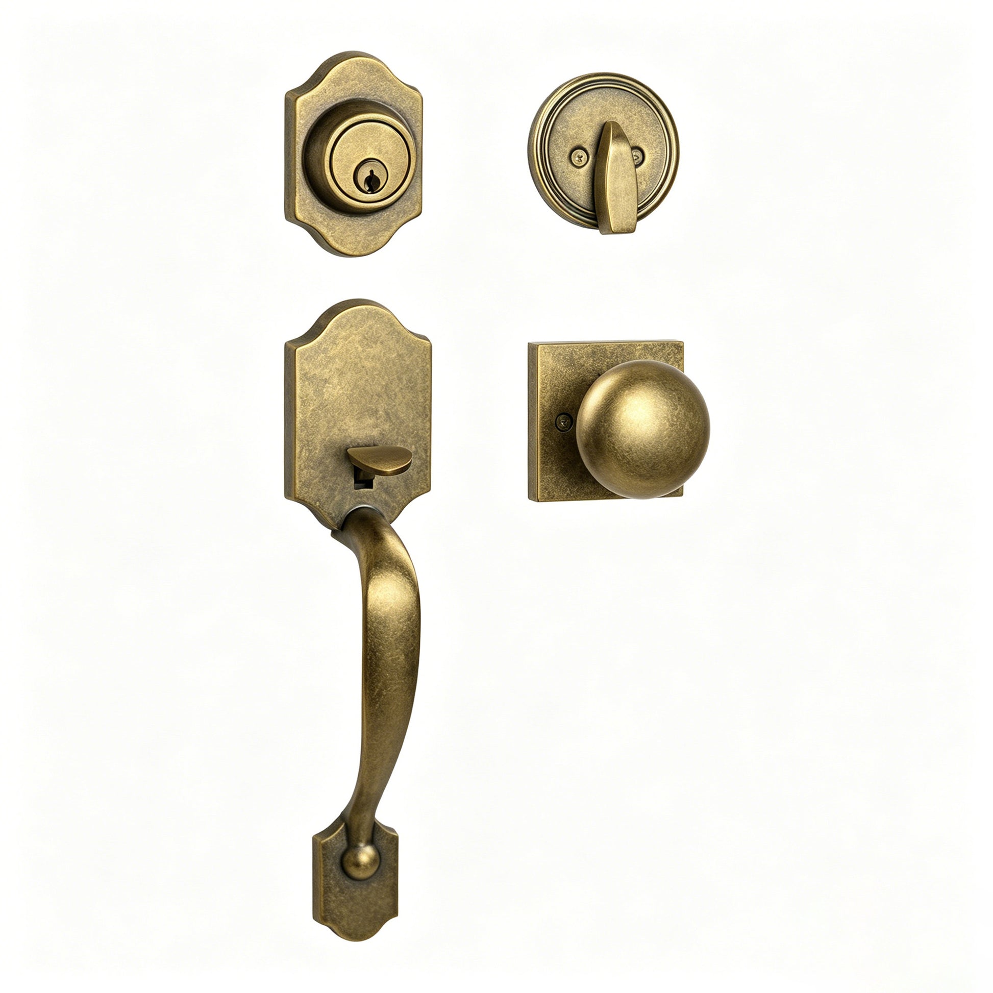 Vintage bronze door knob set
