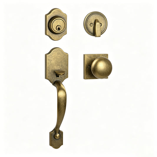 Vintage bronze door knob set