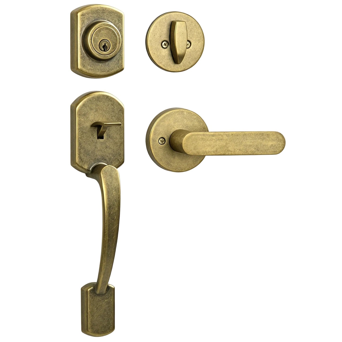 Westminster Separate Handleset with C Grip and Circolo Rosette with Contempo Knob Lever in Vintage Bronze