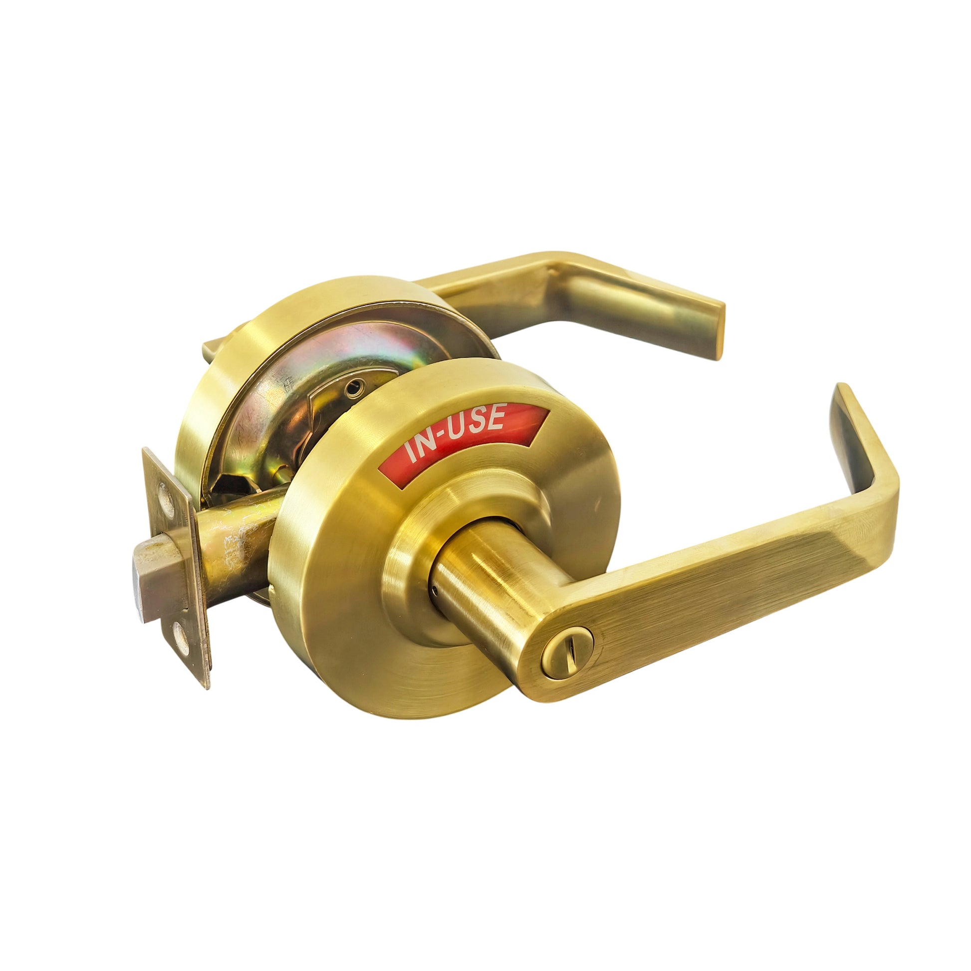 satin brass vacancy indicator commercial lock