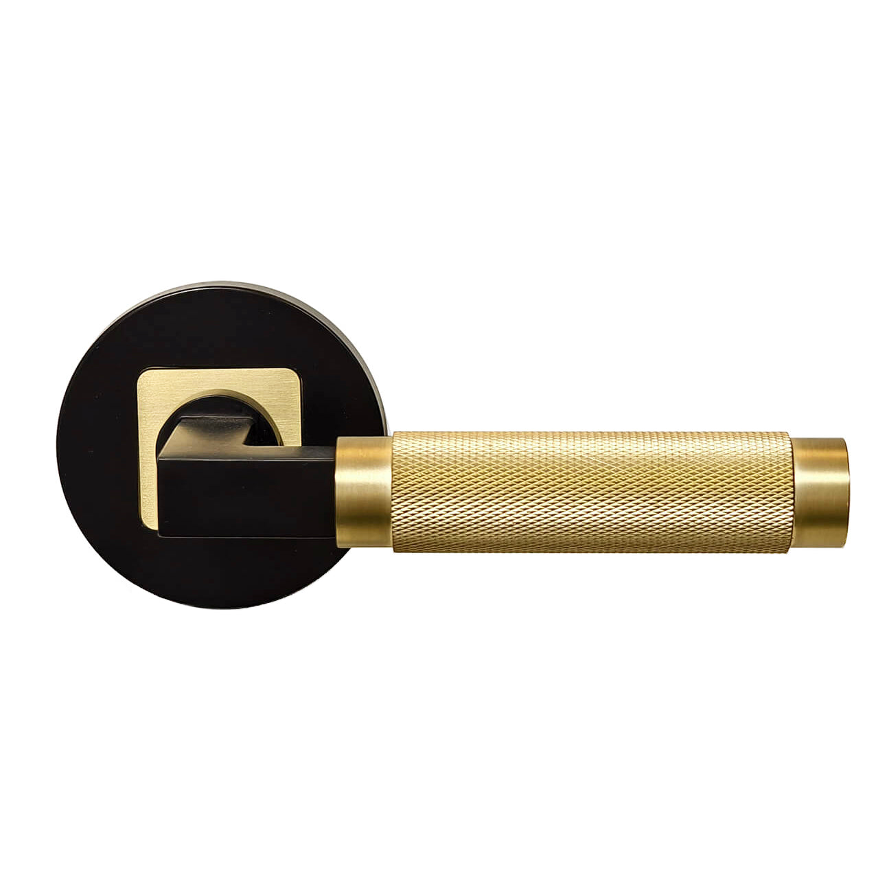 Westminster Two-tone Rosette with Half-knurled Brass Door Lever Handle zhongshan sunshine hardware Co., Ltd