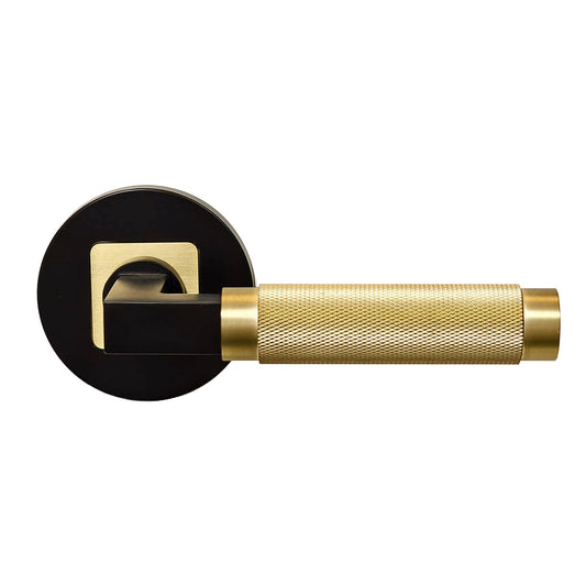 Westminster Two-tone Rosette with Half-knurled Brass Door Lever Handle zhongshan sunshine hardware Co., Ltd
