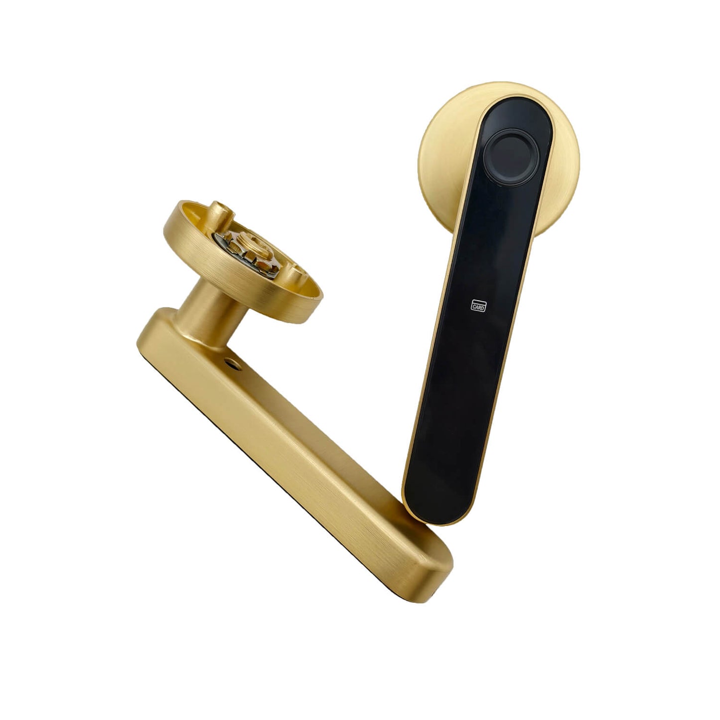 Orbicular Rosette Smart Handle Lock in Satin Brass