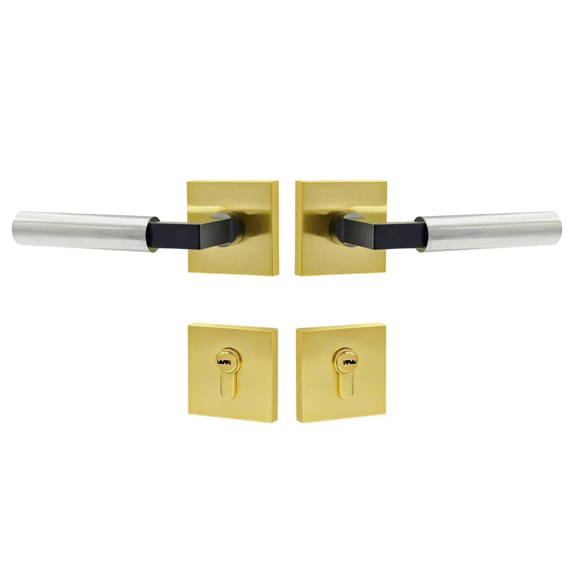 satin nickel door handle set