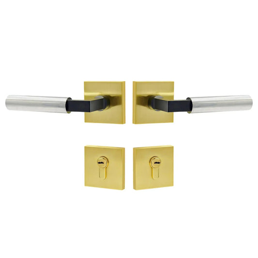 satin nickel door handle set