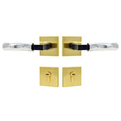 satin nickel interior door handle set
