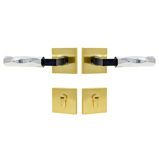 satin nickel interior door handle set