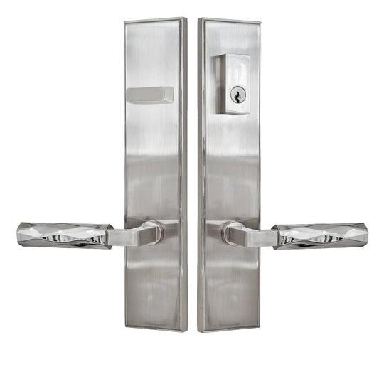 Quadrato Multipoint Lock with Cyclopia Shaped Brass Door Lever in Satin Nickel zhongshan sunshine hardware Co., Ltd