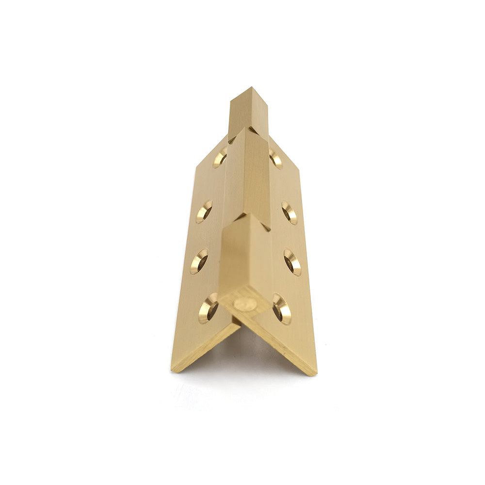 Square Corner 4in*3in*3mm Square Bearing Brass Door Hinge in Satin Brass