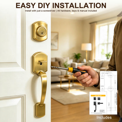 8019-Entry Door Handleset with Knob