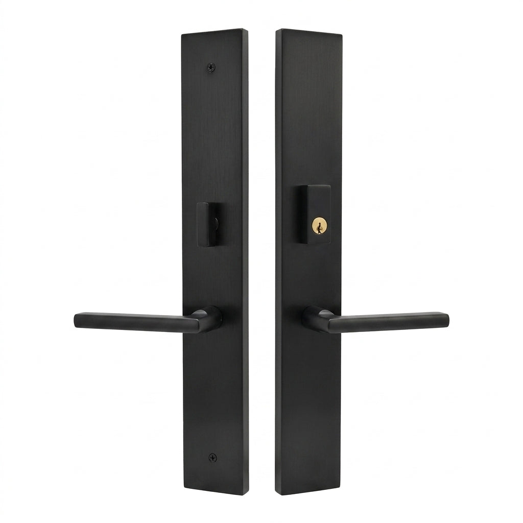 matte black lever door handleset