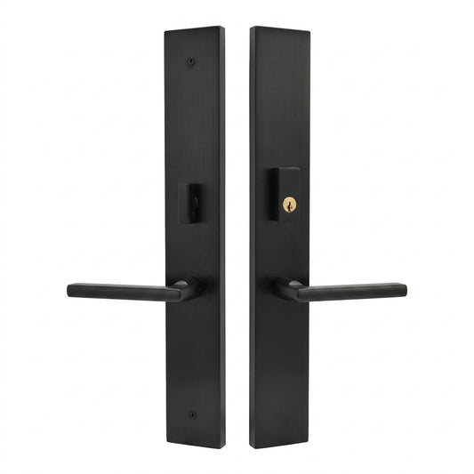 matte black lever door handleset